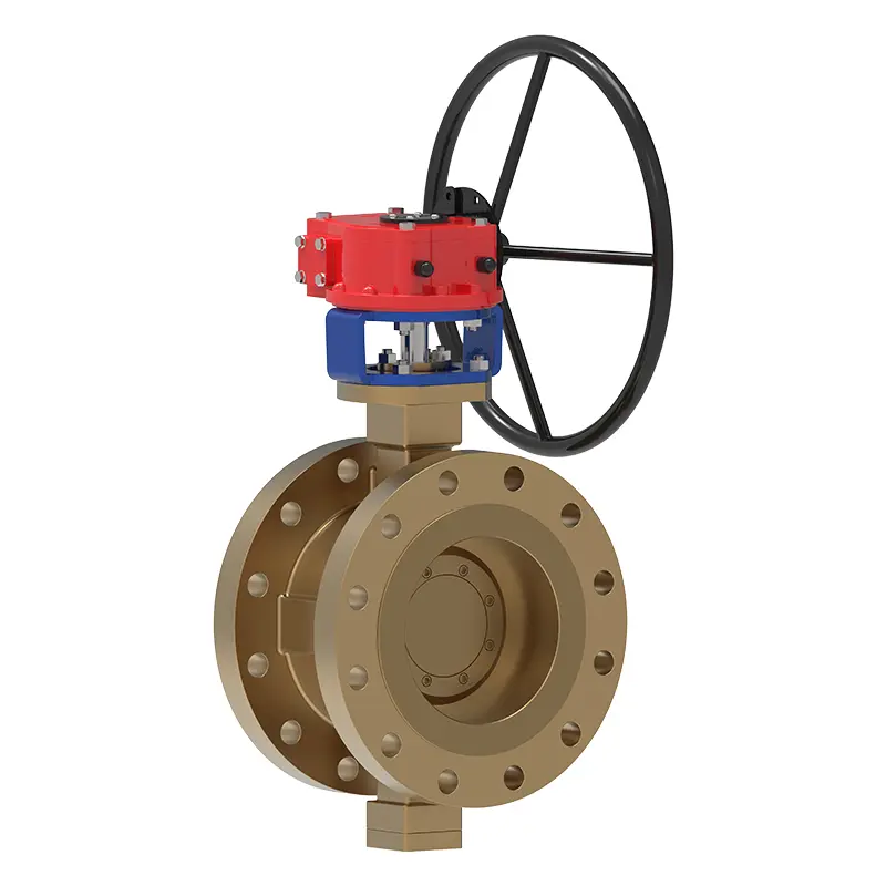 Bronze triple eccentric flange butterfly valve