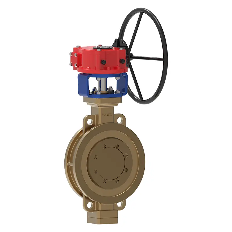 Bronze triple eccentric wafer butterfly valve