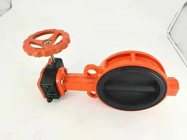 Lever Wafer Concentric Butterfly Valve Rubber Lined Disc