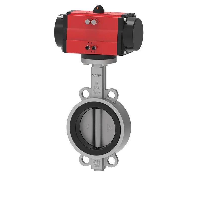 Ang pneumatic wafer soft seated butterfly valve